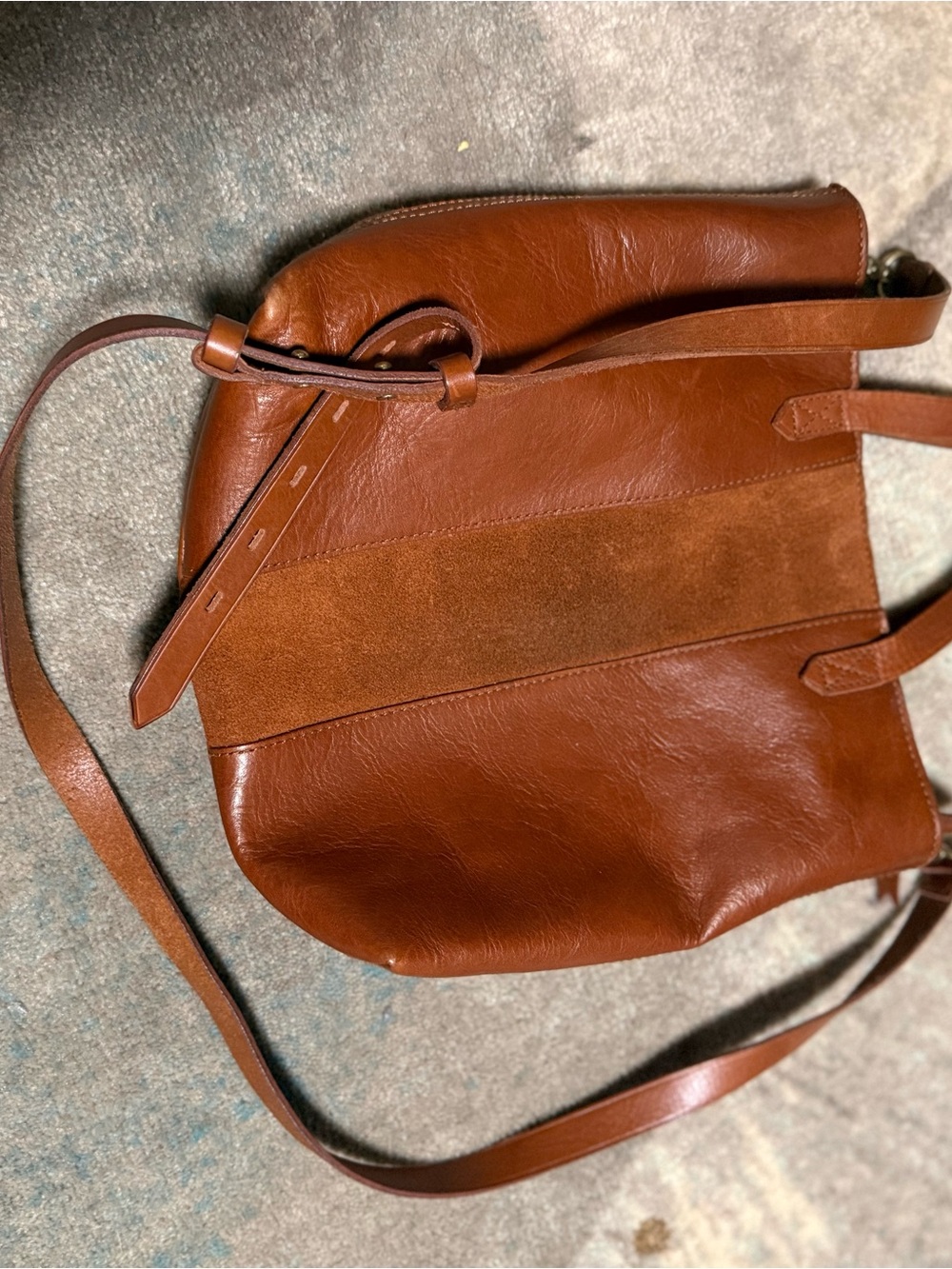 Madewell Leather & Suede Crossbody Bag - Chestnut Brown